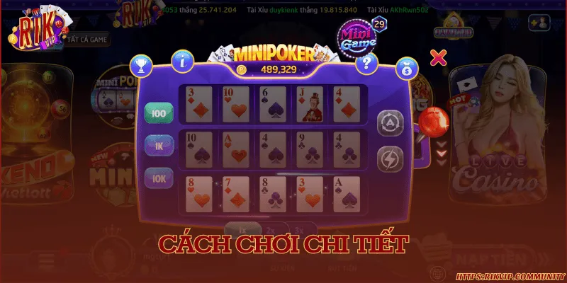 Các bước tham gia Mini Poker chi tiết