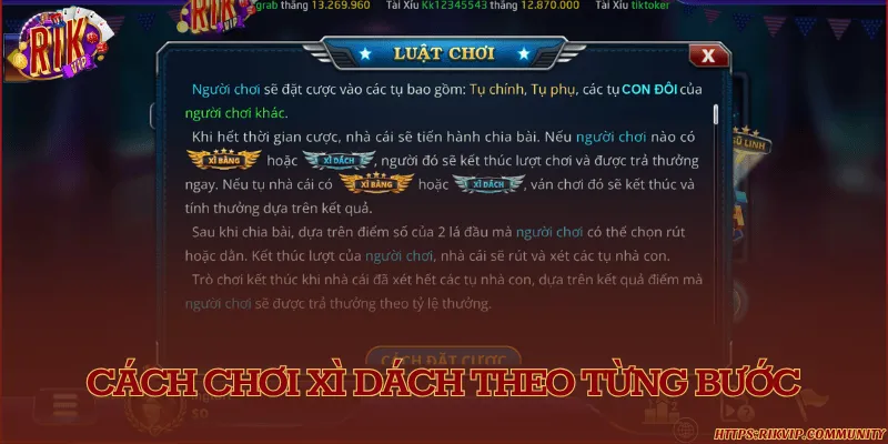 Cách chơi xì dách theo từng bước