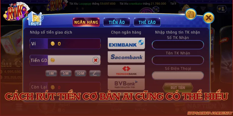  Hướng dẫn các bước rút tiền đơn giản