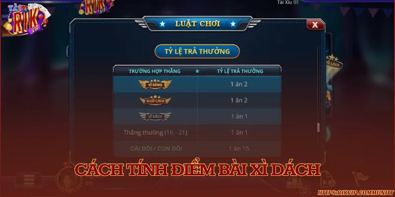 Cách tính điểm bài xì dách