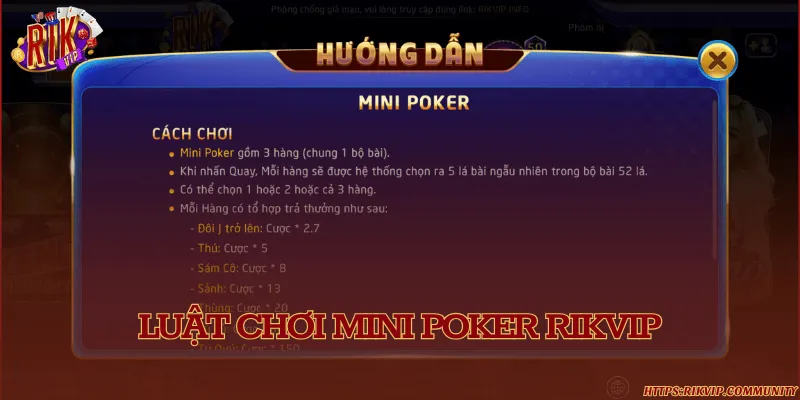 Tất tần tật luật chơi Mini Poker đơn giản