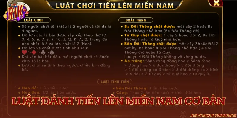 Luật đánh tiến lên miền nam cơ bản