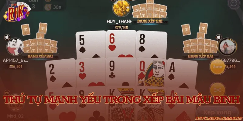 Quy định thứ tự xếp bài cơ bản trong mậu binh